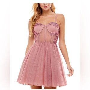 City Studio Rose Pink Spaghetti Strap Party Dress Size 0 NWT